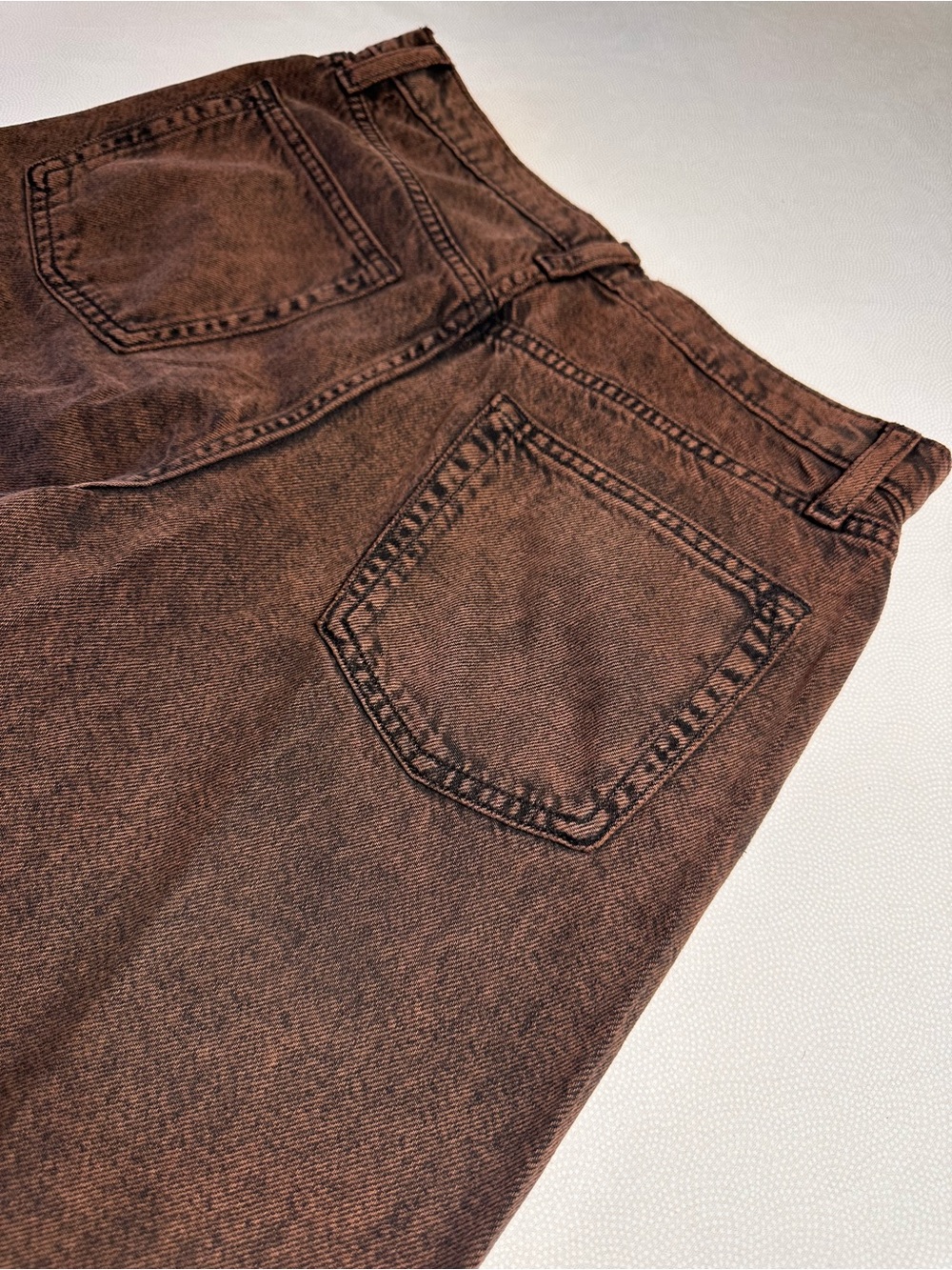 GAP Baggy Mid Rise Wide Leg Jeans Brown Copper Wash 27 Tall NWT - Picture 11 of 14
